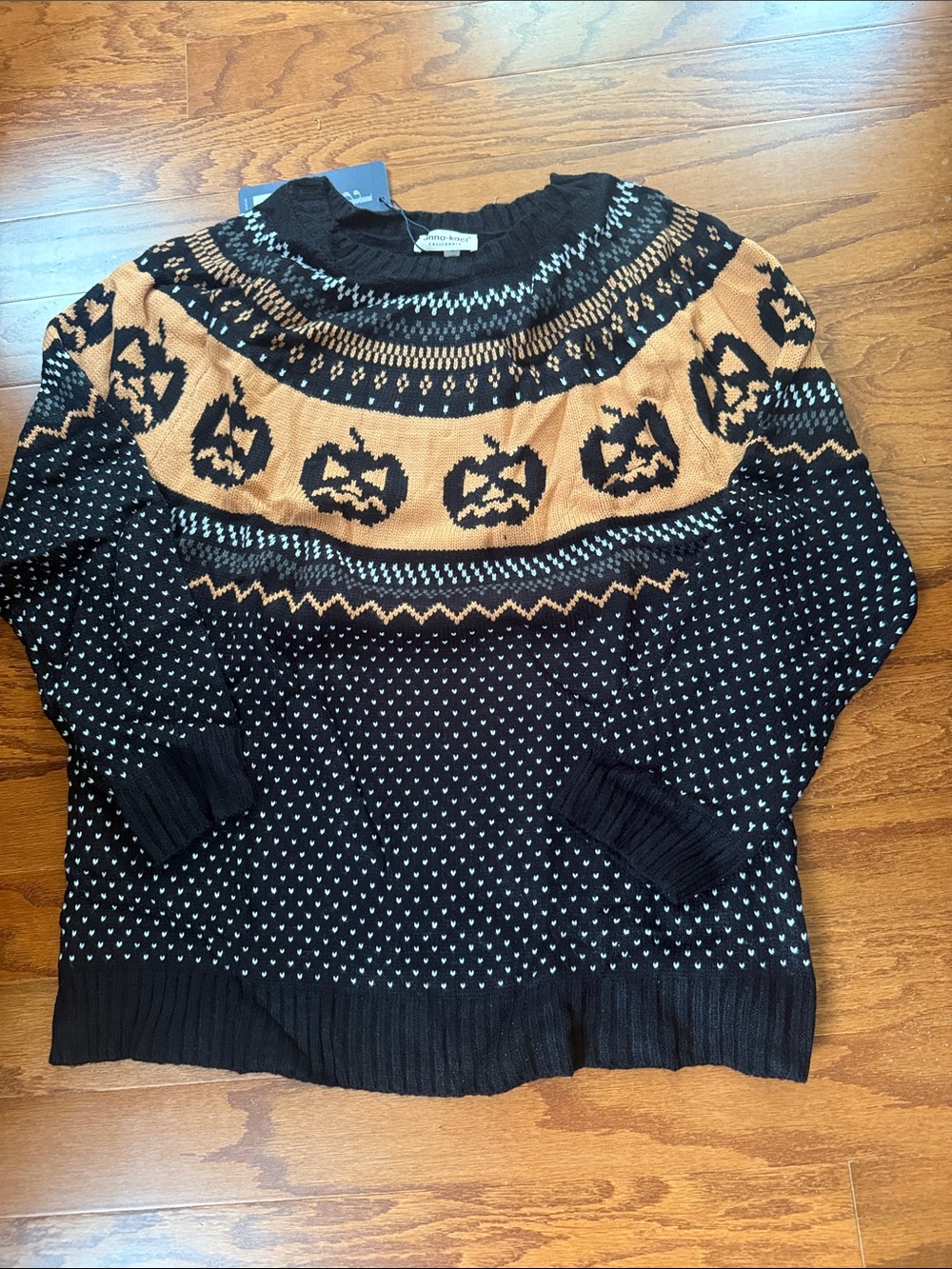 Retro Cozy Pumpkin Fair Isle Halloween Sweater - Picture 6 of 9